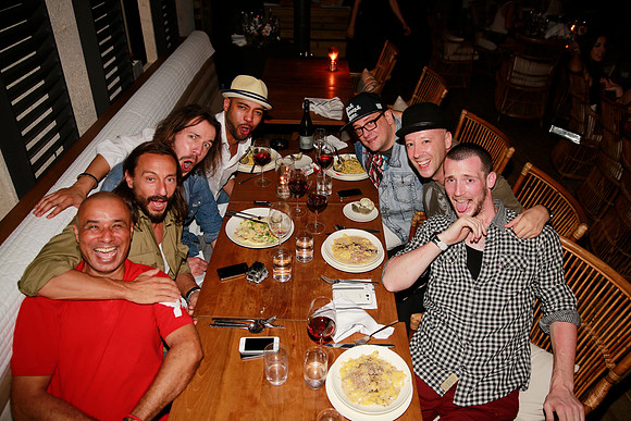 DJ Zonzon with Bob Sinclar and his team